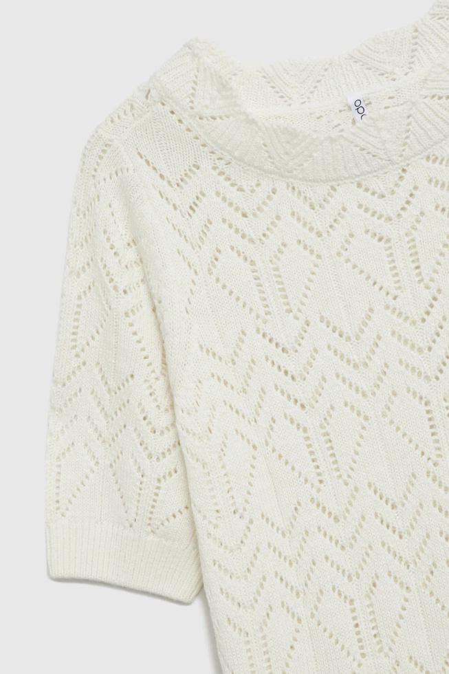 Ażurowy sweter beżowy