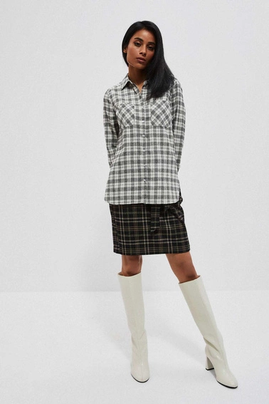 Koszula w kratę perłowa