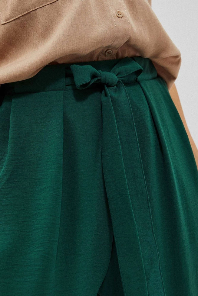 Spodnie z szerokimi nogawkami malachitowe