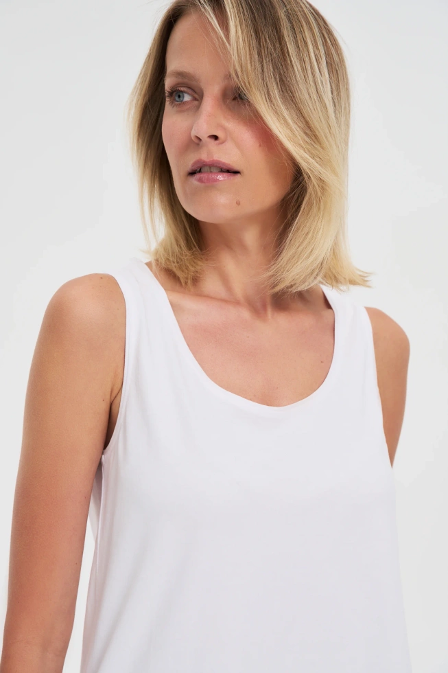 Top z bawełny biały