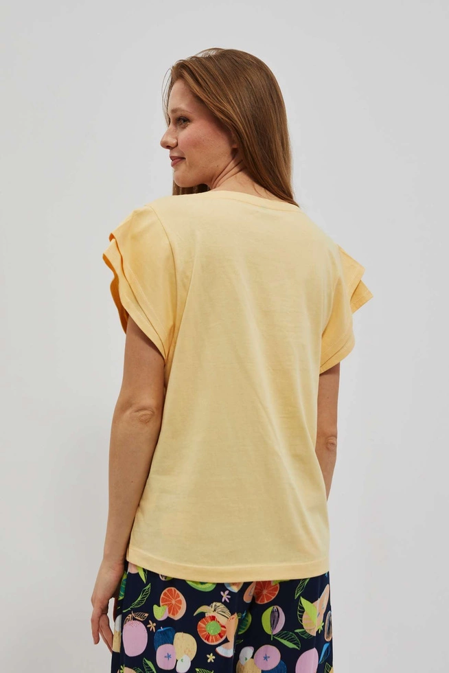 T-shirt z nadrukiem waniliowy