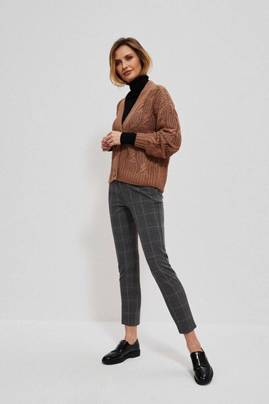 Spodnie w kratę z nogawką 7/8