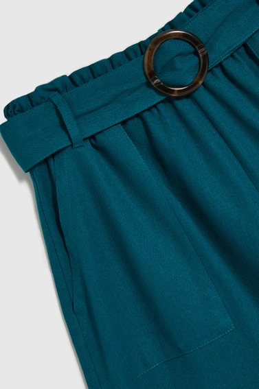 Bawełniano-lniane szorty zielone