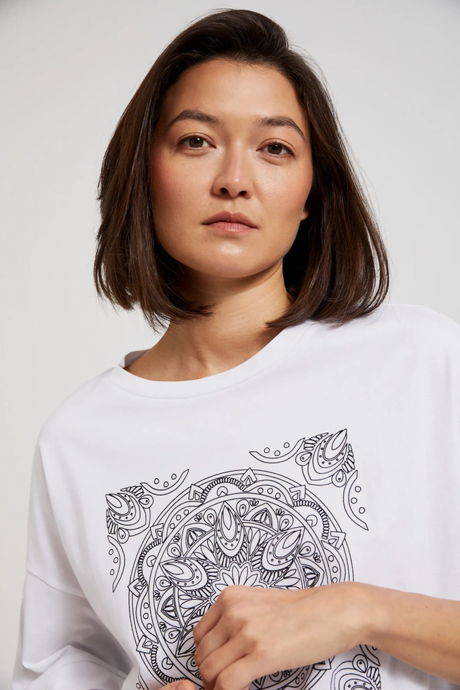 Bluzka z nadrukiem biała