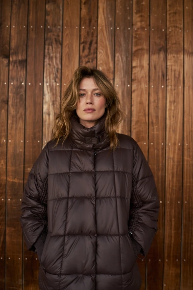 Pikowana kurtka brązowa 