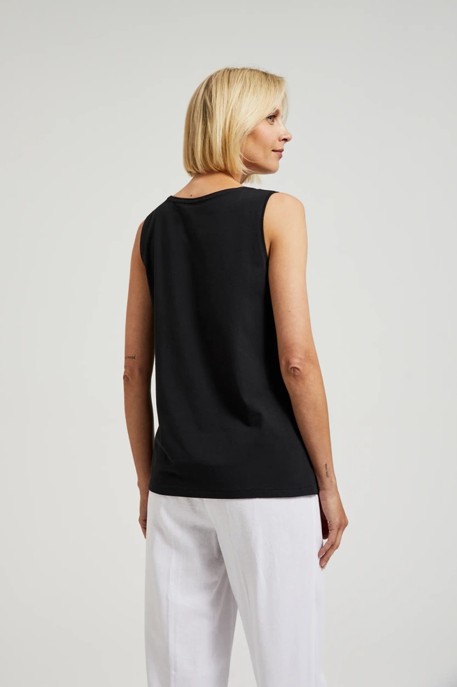 Gładki top czarny