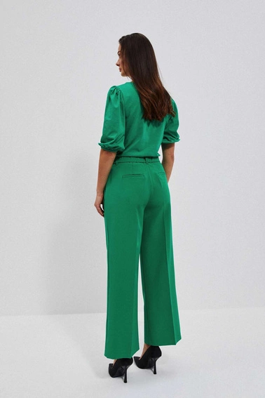Spodnie z szerokimi nogawkami zielona