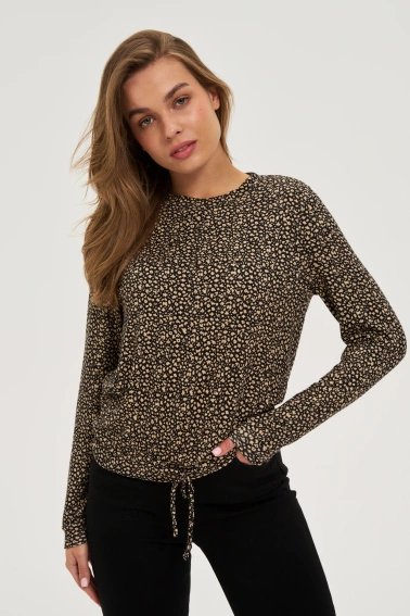 Sweter w drobny wzór beżowy