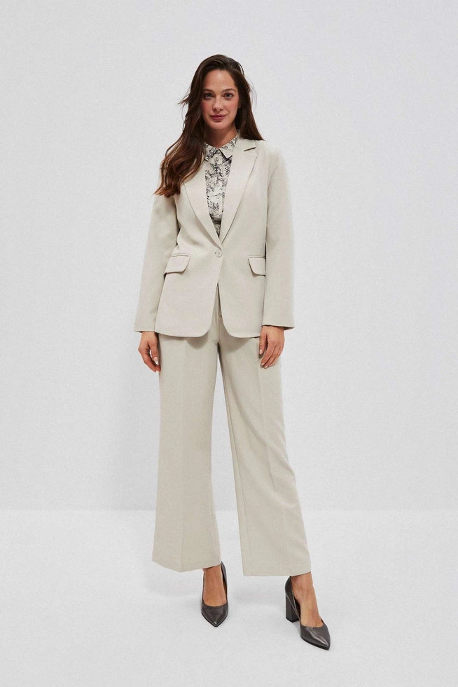 Jednorzędowa gładka marynarka piaskowa