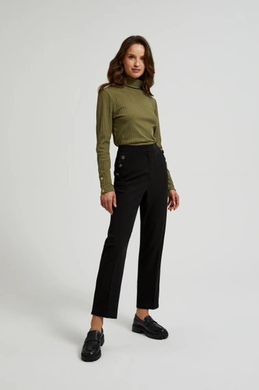 Spodnie z ozdobnymi guzikami na kieszeniach czarne