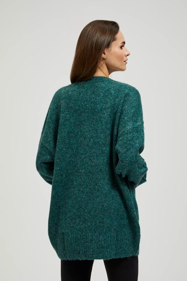 Gładki sweter z dekoltem w serek