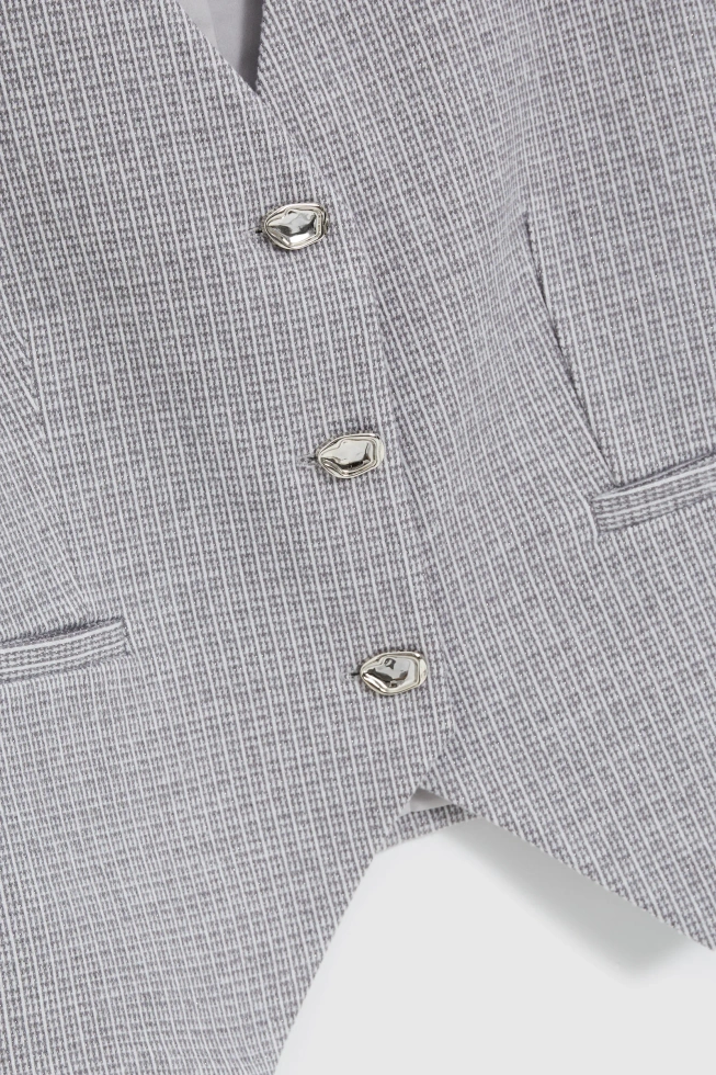 Kamizelka z ozdobnymi guzikami szara