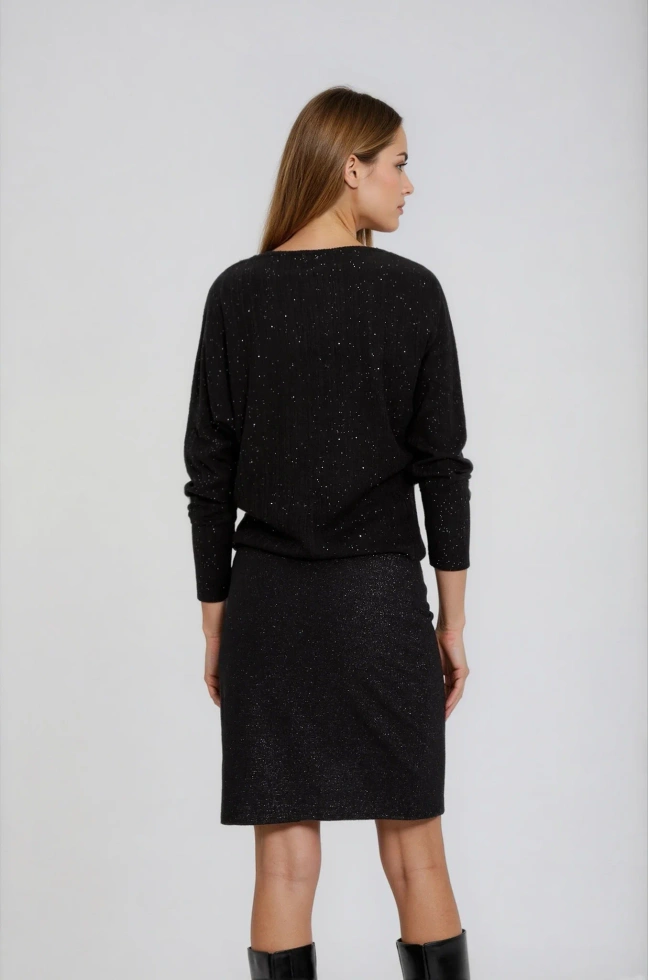 Błyszcząca bluzka czarna