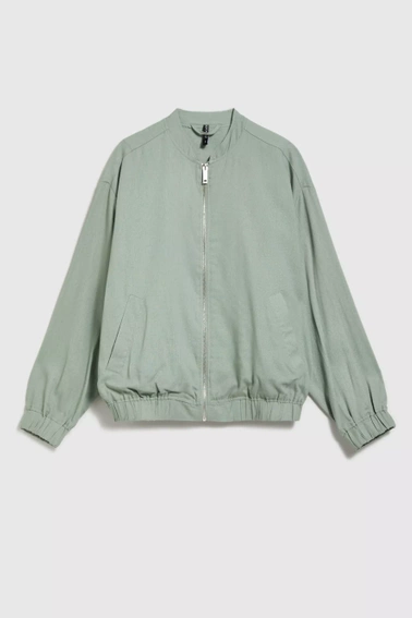 Kurtka bomberka zapinana na zamek oliwkowa
