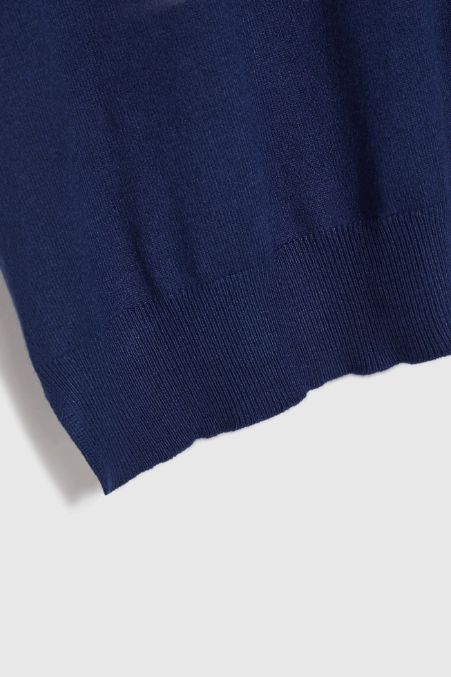 Sweter z krótkimi rękawami granatowy