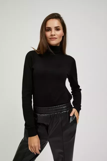 Sweter z golfem czarny