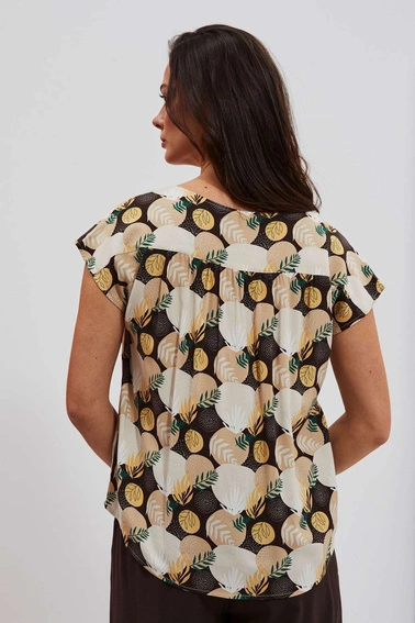 Koszulowa bluzka z wiązaniem 