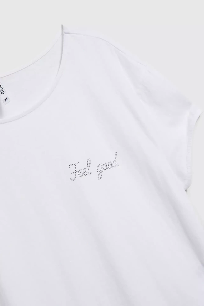 Bluzka z napisem biała