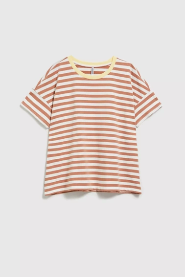 Bluza w paski brązowa