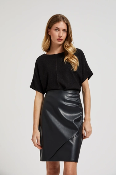  Sweter oversize z krótkimi rękawami czarny