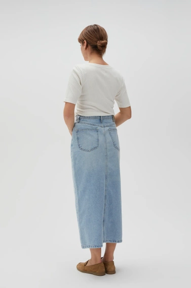 Spódnica jeansowa midi błękitna