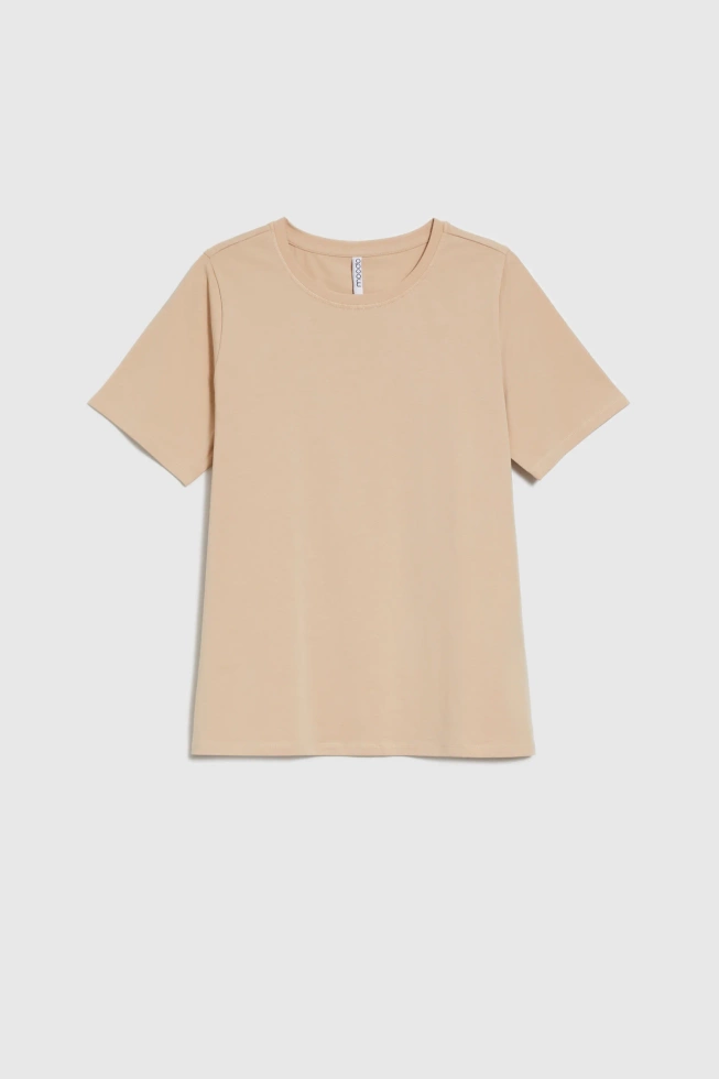 Gładki t-shirt beżowy