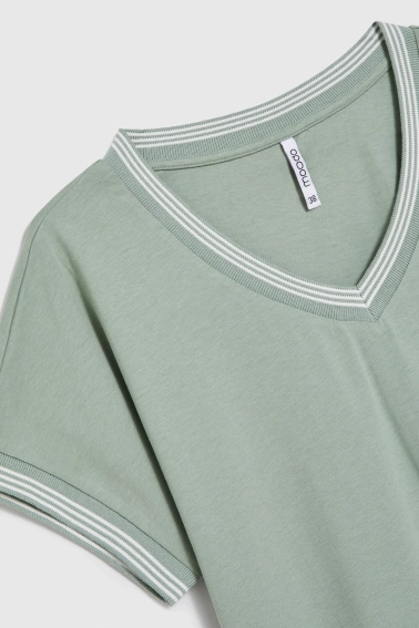 Bluzka z bawełny oliwkowa