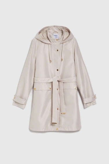 Parka z kapturem beżowa