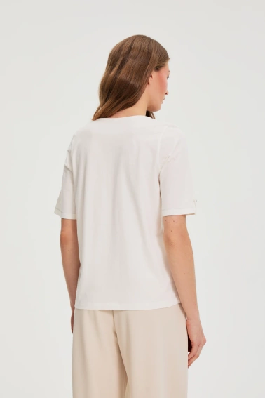 Bluzka z dekoltem w serek biała