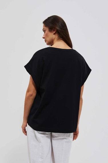 Bawełniany t-shirt z nadrukiem czarny