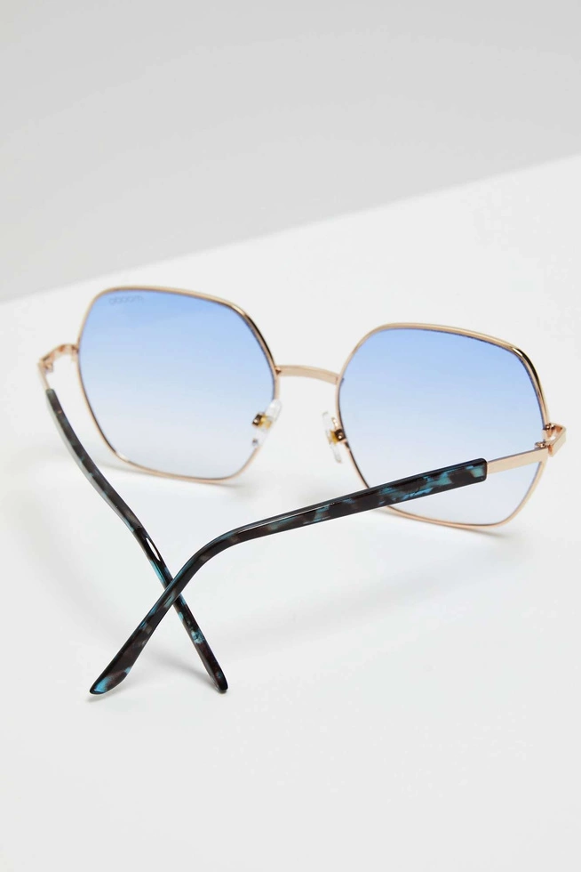 Okulary przeciwsłoneczne z metalowymi oprawkami niebieskie