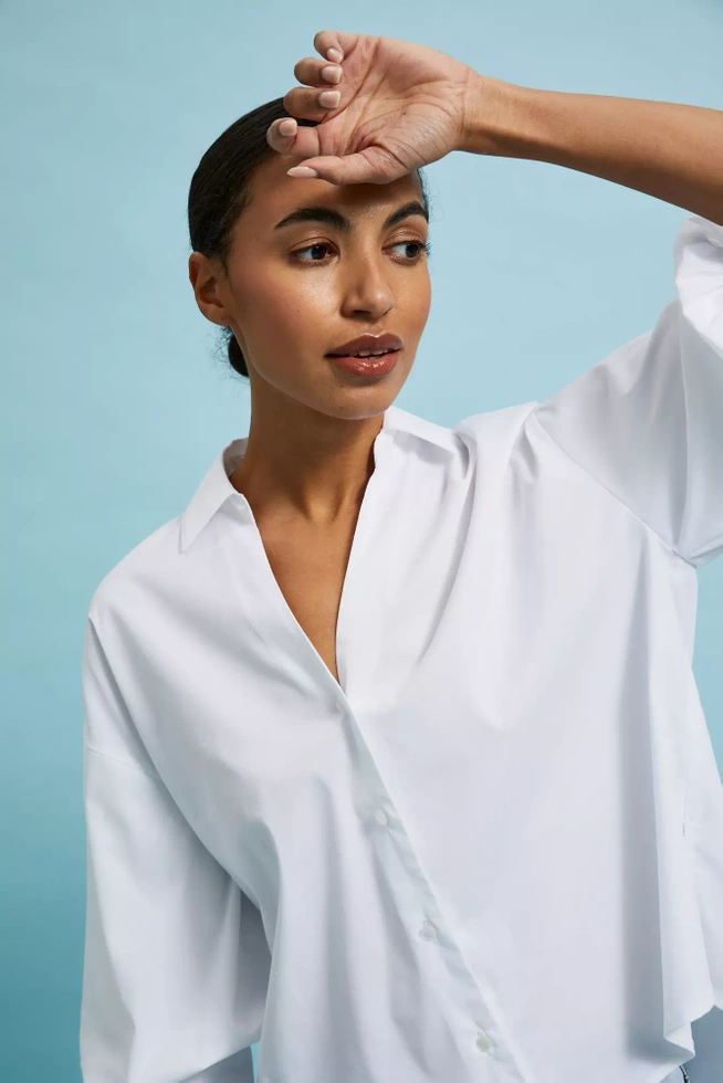 Koszula z bufiastymi rękawami biała