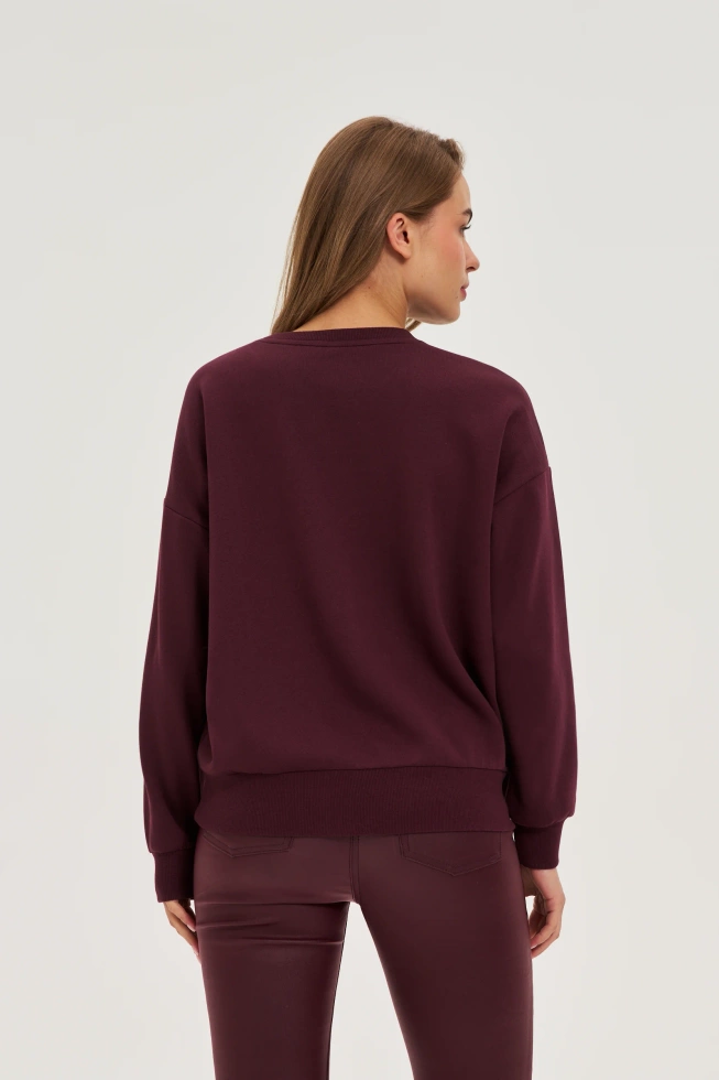 Bluza z dżetami burgundowa