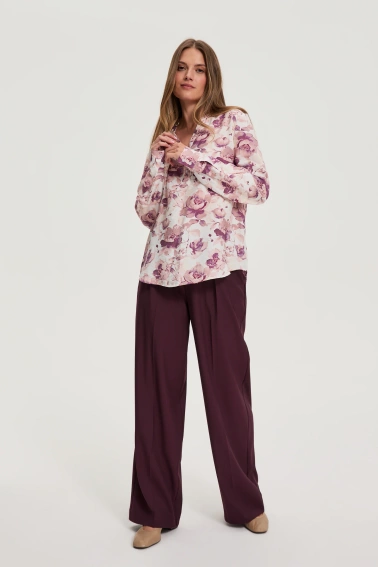 Koszula w kwiaty ecru