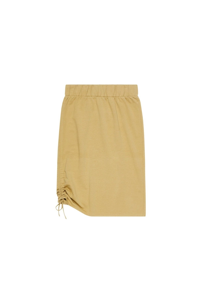 Gładka spódnica ze ściągaczem oliwkowa