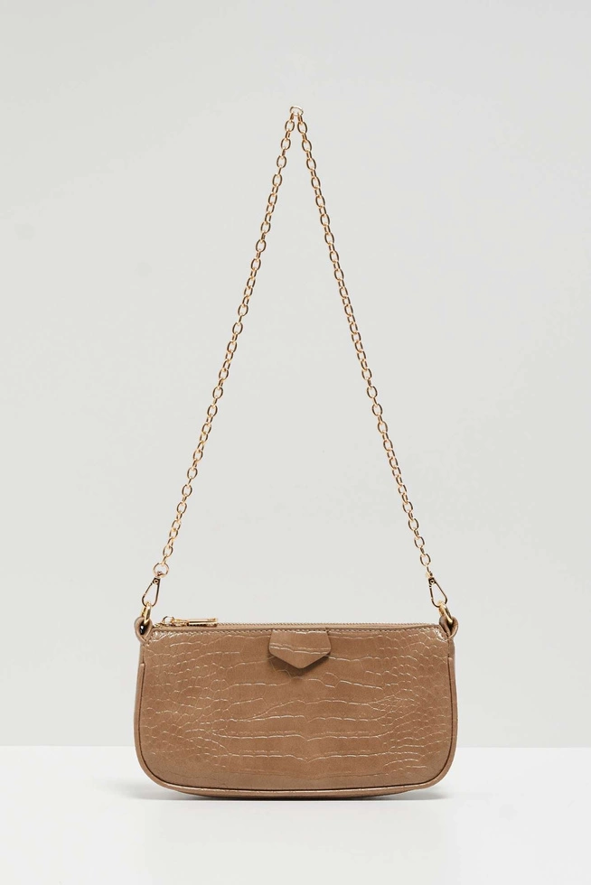 Torebka na ramię ciemnobeżowa