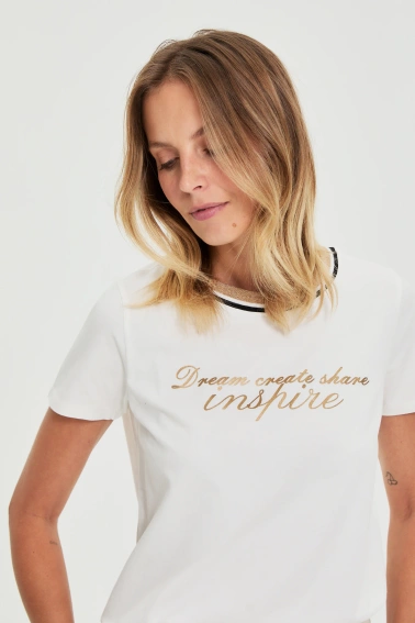 Bluzka z napisem biała