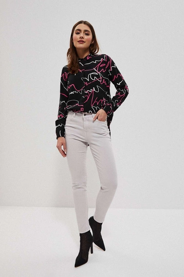 Gładkie spodnie szare