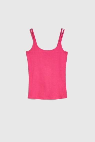 Bawełniany top fuksjowy