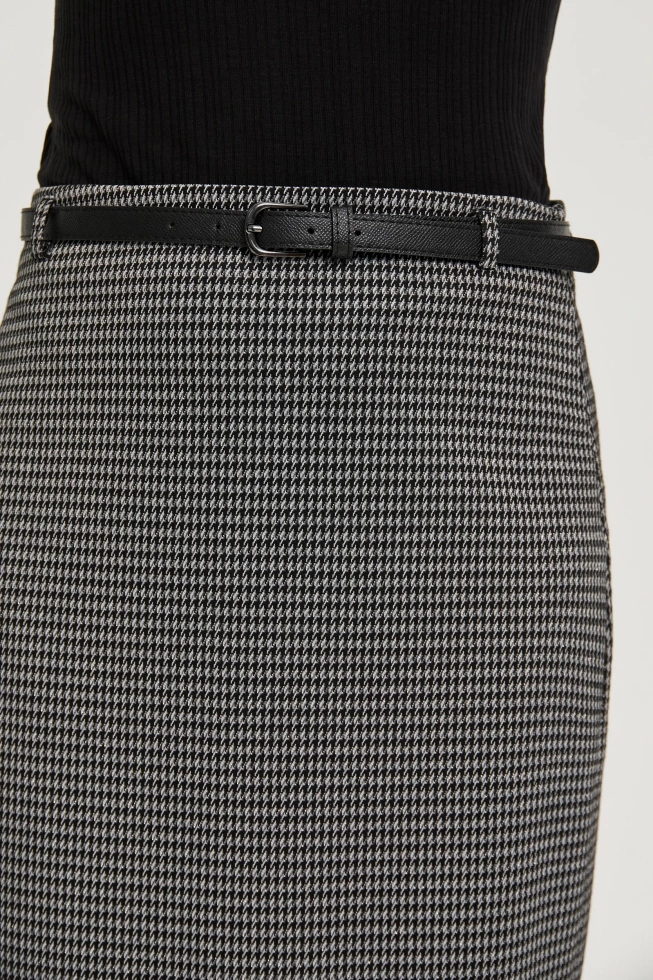 Spódnica w pepitkę szara