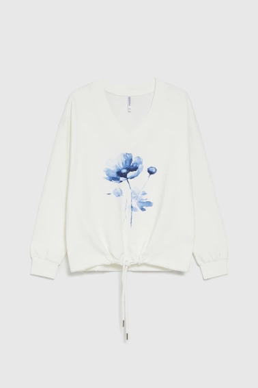 Bluza z nadrukiem biała