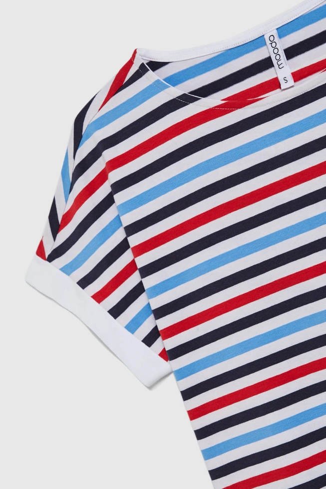 T-shirt w paski granatowy