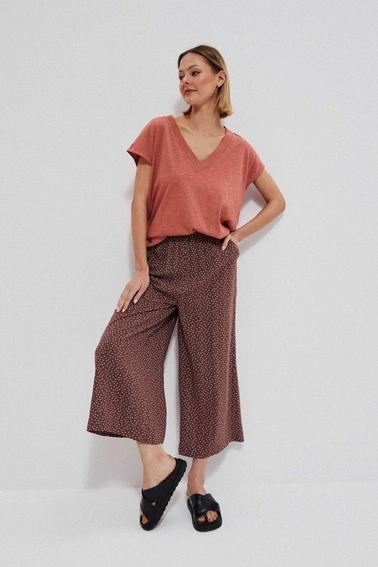 Bawełniany t-shirt z dekoltem V