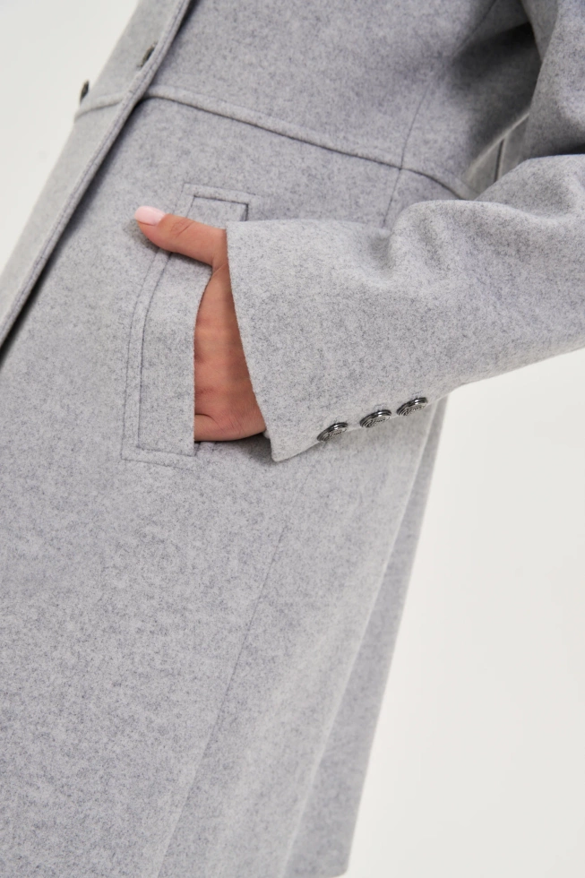 Krótki płaszcz szary