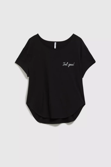 Bluzka z napisem czarna