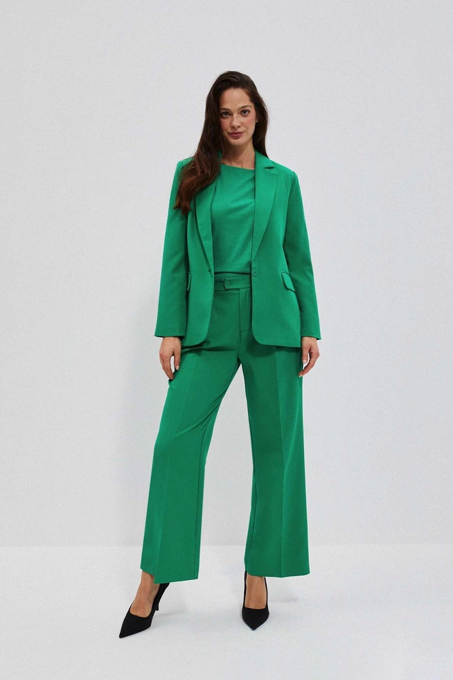 Spodnie z szerokimi nogawkami zielona