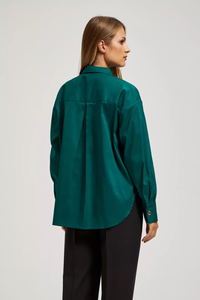 Koszula z ozdobnymi guzikami szmaragdowa