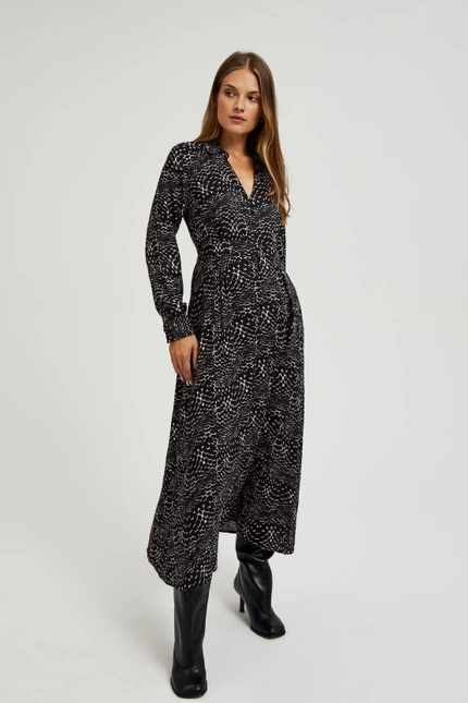 Wiskozowa sukienka midi czarna
