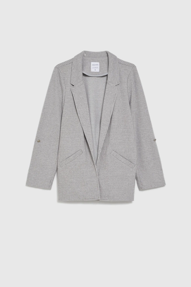 Marynarka z podwijanymi rękawami szara