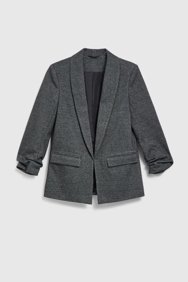 Marynarka z marszczonymi rękawami szara